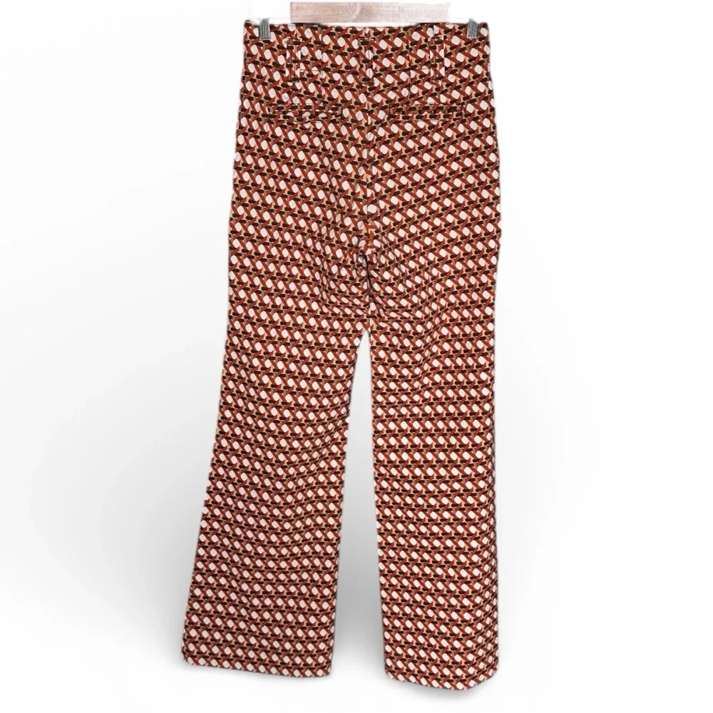Maeve by Anthropologie The Naomi Wide-Leg Flare Pants in Geometric Pattern - Picture 3 of 8